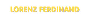 Der Vorname Lorenz Ferdinand